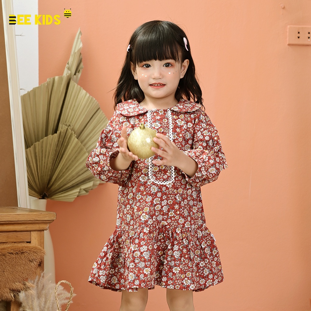 Váy Thu Đông BEEKIDS Cho Bé Gái 2-5 Tuổi, Chất Đũi Mỏng Nhẹ, Họa Tiết Dễ Thương 1DC01376DA