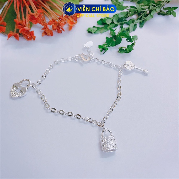 Lắc tay bạc nữ hình ổ khóa new chất liệu bạc S925 thời trang phụ kiện trang sức nữ Viễn Chí Bảo L400058