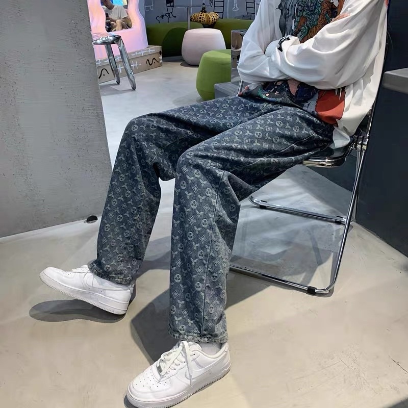 Quần Jean Baggy Nam In Họa Tiết 3S Cao Cấp - ống suông rộng, ulzzang - CÓ SẴN tại SHOP Cao Cấp | BigBuy360 - bigbuy360.vn