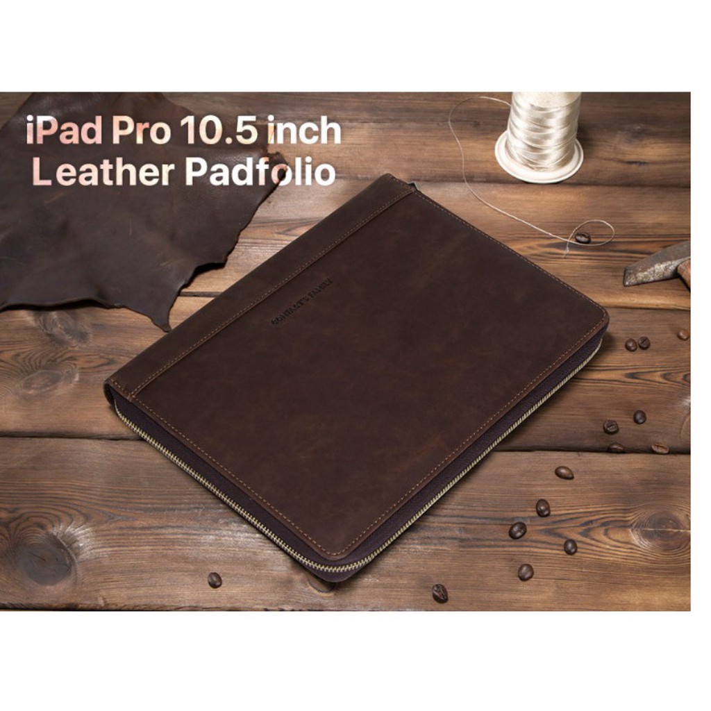 Cặp Đựng Tài Liệu, IPAD Da Bò Sáp Handmade Vintage Leather Padfolio - Cao cấp