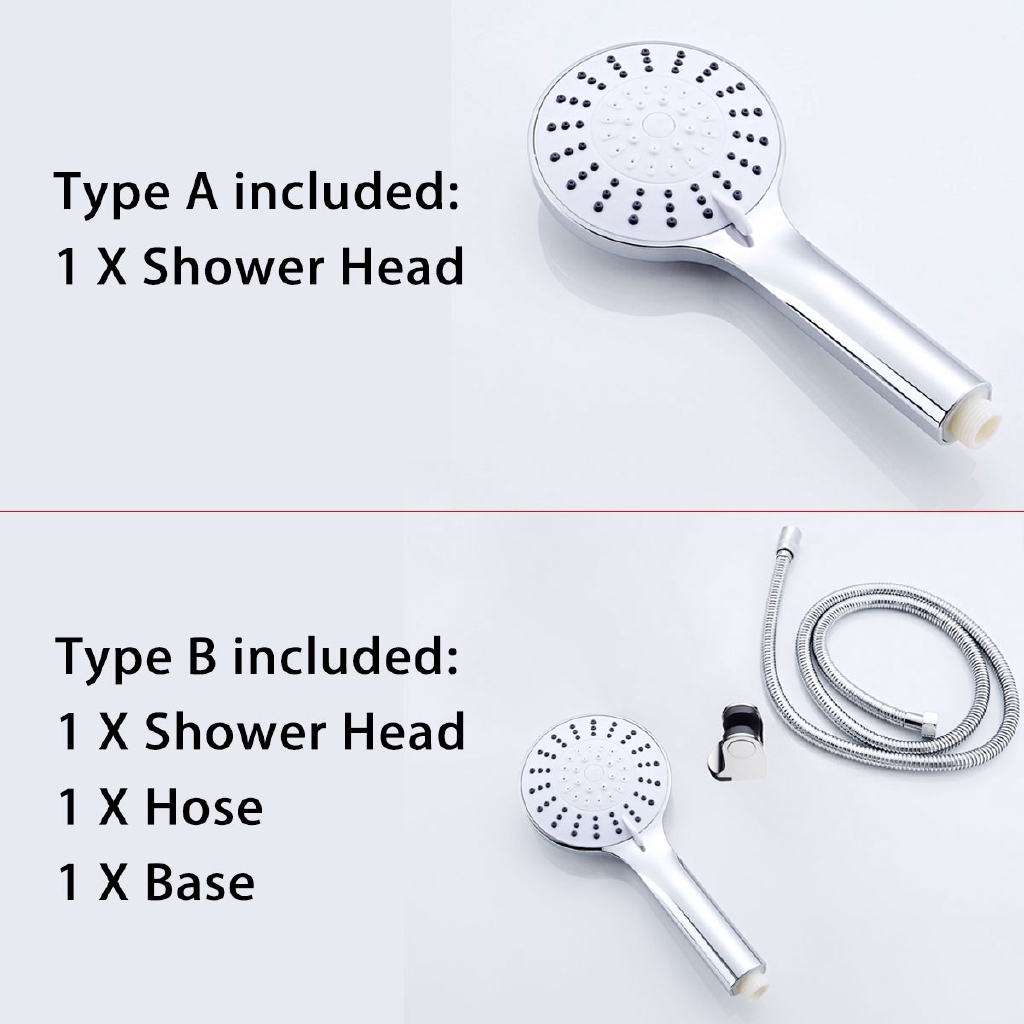 5 Mode Detachable Shower Heads Long Hose Handheld Spray Stainless Steel Shower