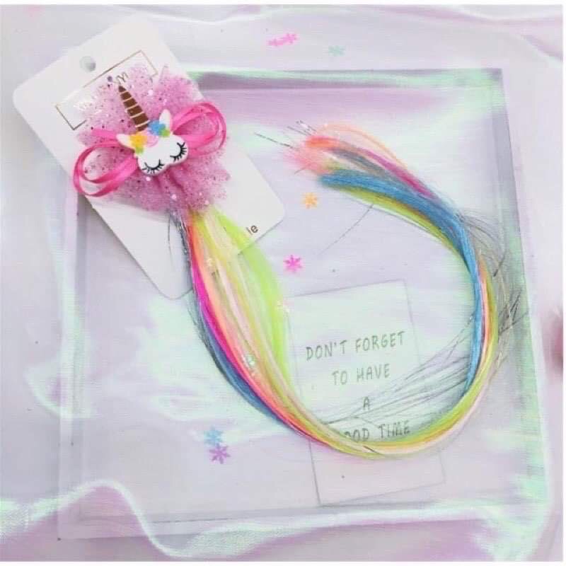 Kẹp tóc giả pony - lọn tóc giả màu sắc dễ thương cho bé gái