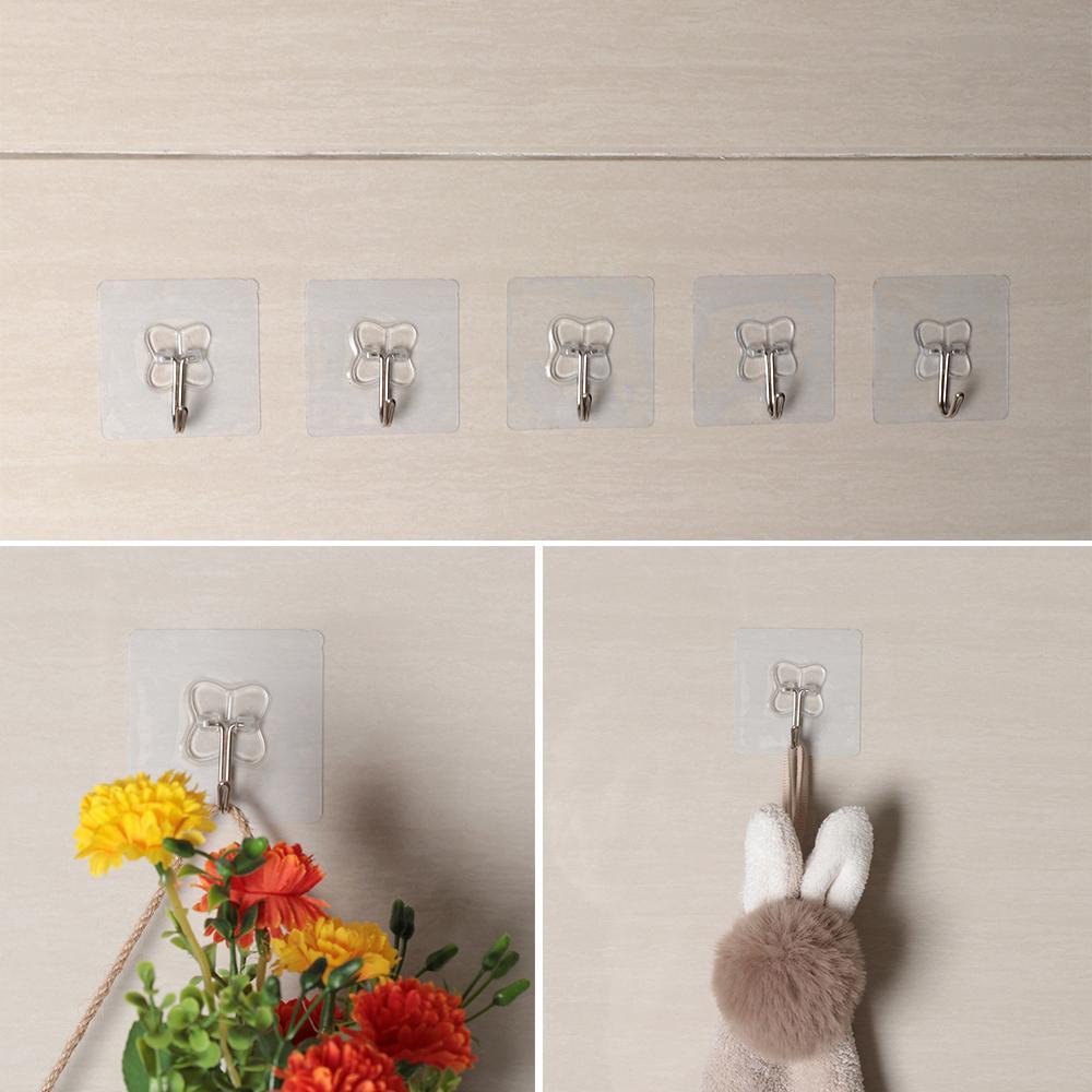 1 / 6 Móc Treo Đồ Dán Tường Trong Suốt Chống Nước