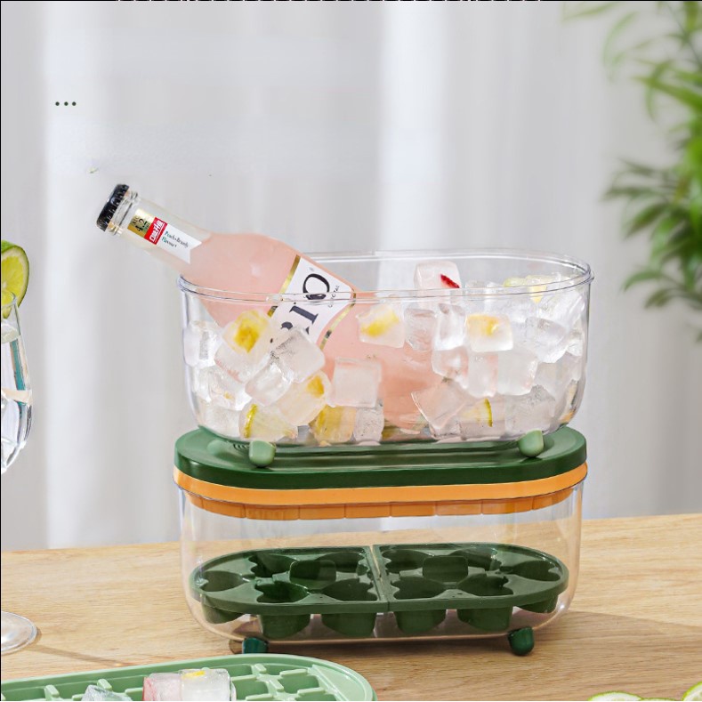 ❤️ Nitrogen071 Khuôn làm đá Dung tích lớn 32 ngăn Khay bằng silicon 10 hình trái tim có nắp
