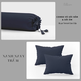 [TẶNG 1 VỎ ÔM] Combo 2 Vỏ Gối Nằm Trơn  Lụa Tencel (A) - À Ơi Concept