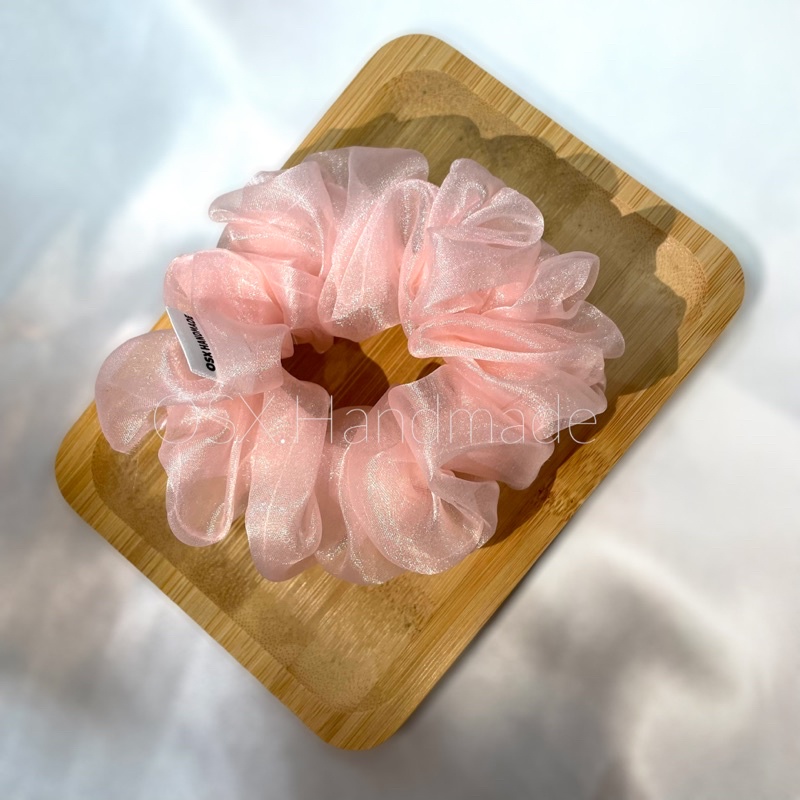Buộc tóc handmade Scrunchies vải voan óng ánh