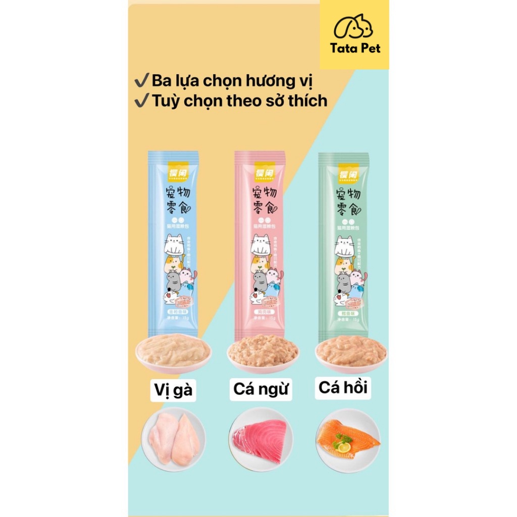Súp thưởng cho mèo Shizuka hiệu Cherry Blossom thanh 15gr (TA1) TATAPET