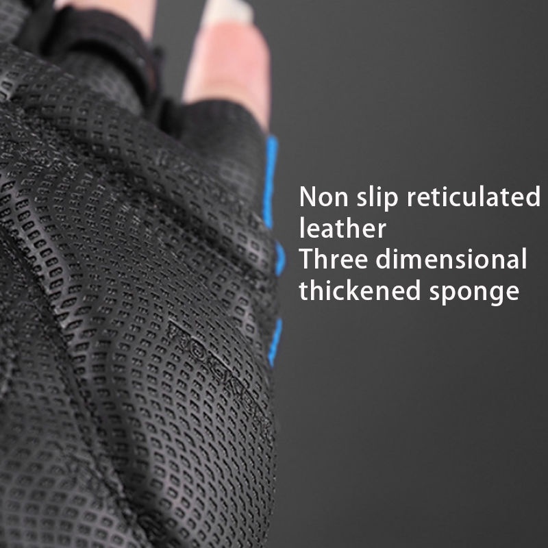 Đôi găng tay lái xe Rockbros hở ngón thoáng khí chống sốc cho nam và nữ