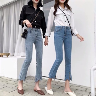 {ỏder bigsize,S-5xl}Quần jean ống vảy sẻ tà thời trang