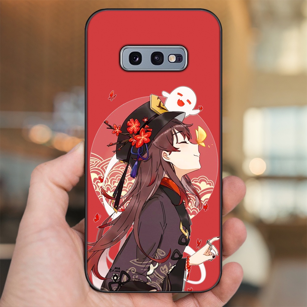 Ốp lưng Samsung S10e viền đen in hình Hutao Genshin Impact