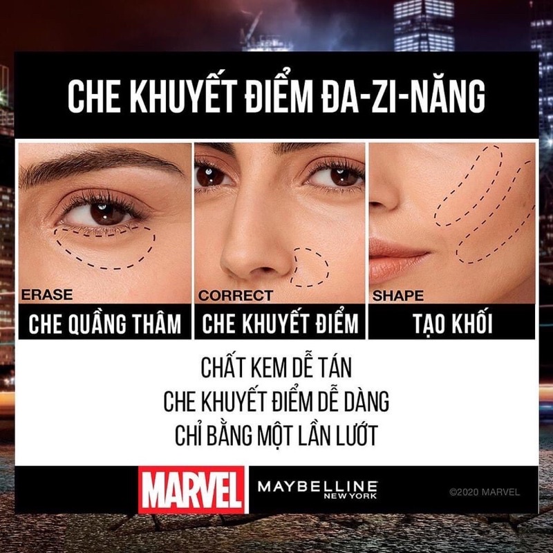 [Phiên Bản MARVEL] Bút Cushion Che Khuyết Điểm Đa Năng Instant Age Rewind Maybelline New York 6ml | BigBuy360 - bigbuy360.vn