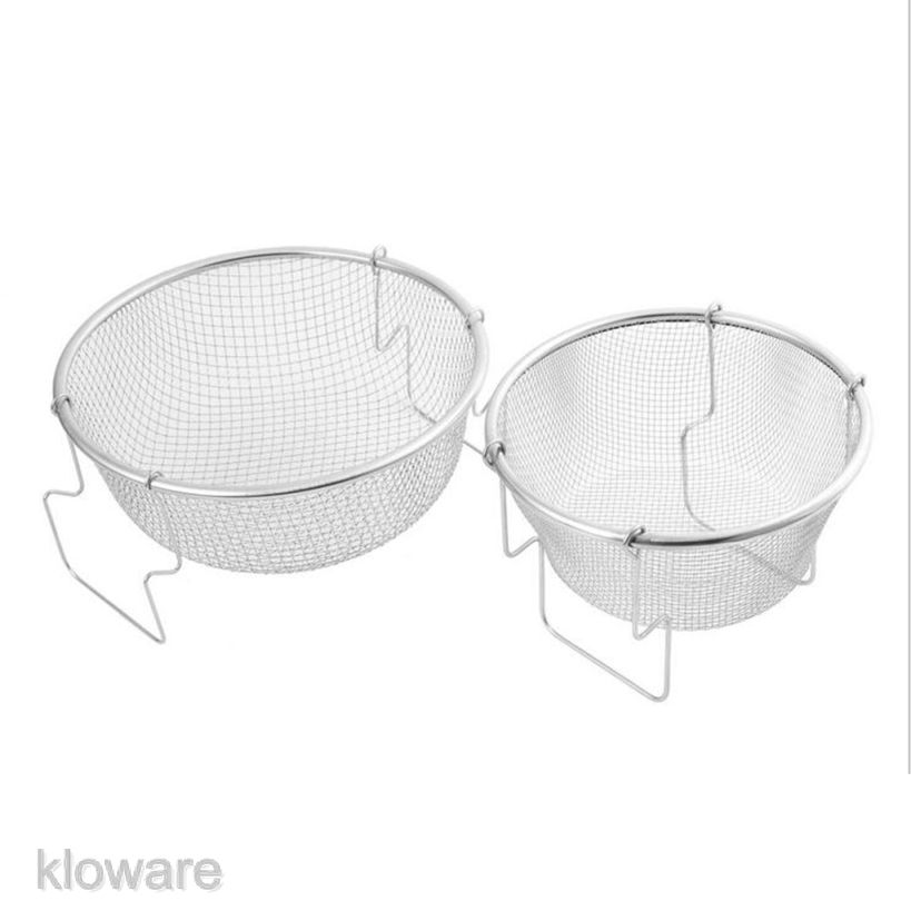 Rổ Lưới Lọc Bằng Thép Không Gỉ Hình Tròn Có 3 Kích Cỡ Dùng Để Chiên Rau Củ Quả