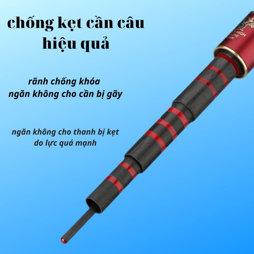 Cần Câu Tay Câu Đài Hoàng Long 6H Cần Câu Cá Carbon Cao Cấp Tặng Kèm Ngọn Phụ