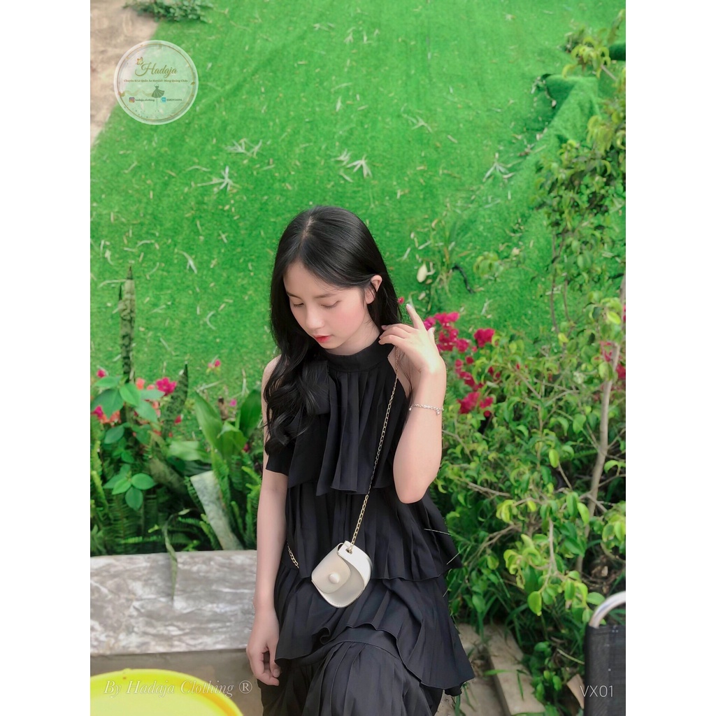 Đầm nữ babydoll 🌸 dáng xòe Hadaja thiết kế cao cấp chất vải cotton xịn sò sang trọng VX01