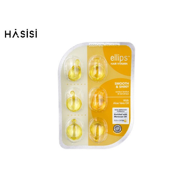 DẦU CÁ DƯỠNG TÓC ELLIPS - Hair Vitamin Smooth & Shiny 6viên*1ml ( Vàng )