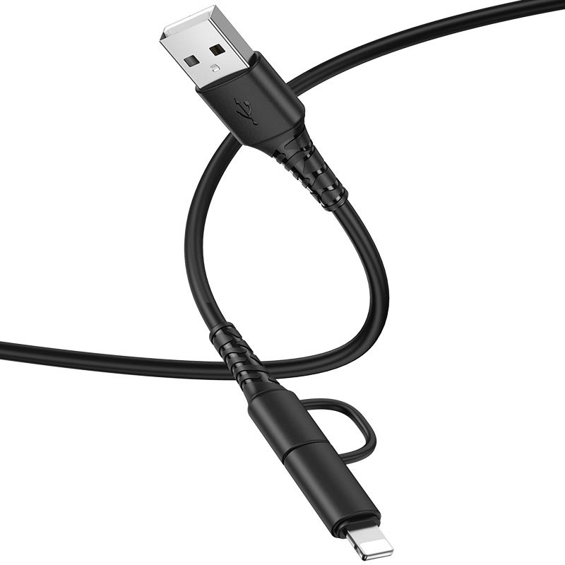 Cáp 2 đầu 2 in 1 HOCO X54 Micro/Type C và Micro/Dành cho IPIP7 8 Plus X Xs 11 12 Pro Max Samsung