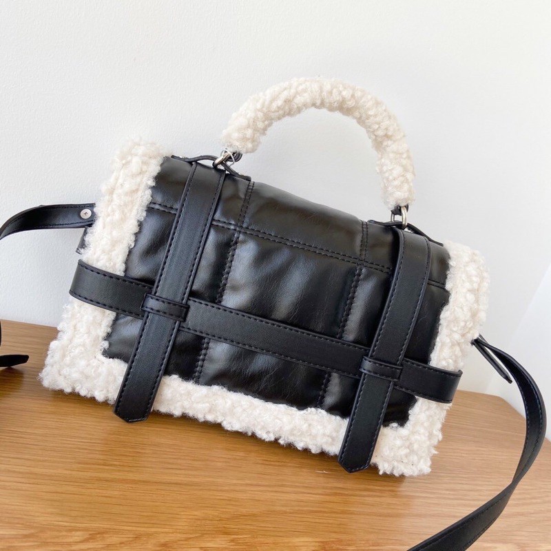 Túi xách da trần bông ZR . Ảnh thật