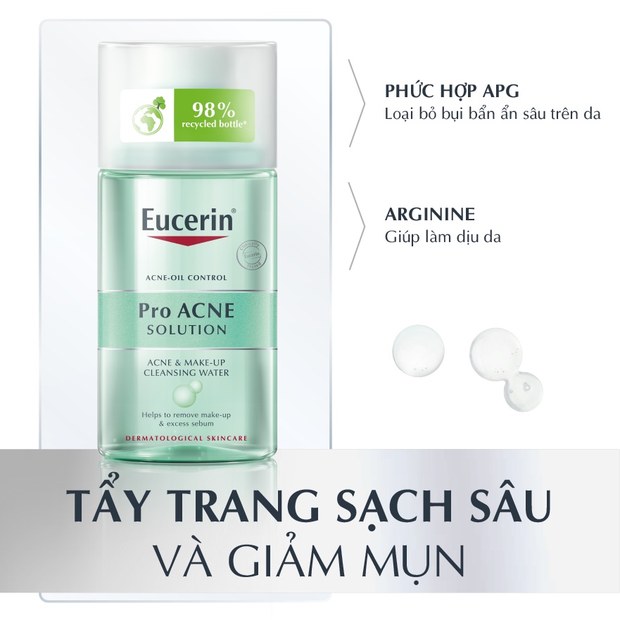 Eucerin cho da nhờn mụn Pro Acne Micellar 125ml