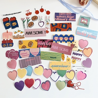 60 Pcs Ins Stickers Set Cute Cherry Sticker DIY Phone Decor Stickers Scrapbooking Journal