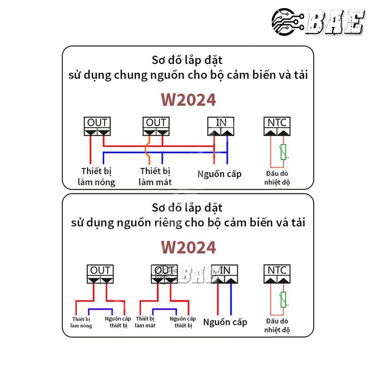 Bộ Kiểm Soát Nhiệt Độ Đóng Ngắt 2 Kênh Nóng Lạnh 220VAC - W2024