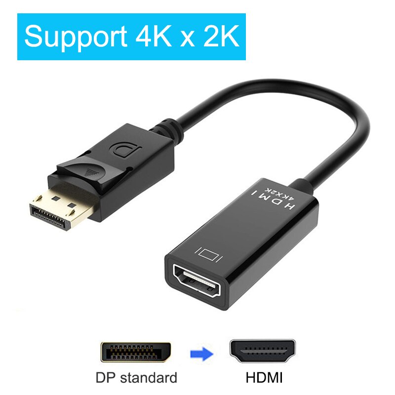 Cáp chuyển đổi DP sang HDMI 4K 1080P dành cho màn hình máy chiếu Hp Laptop