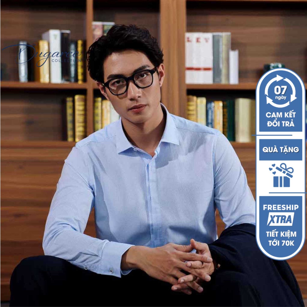 Áo sơ mi DUGARCO dài tay cotton họa tiết nam cao cấp 202SM41044