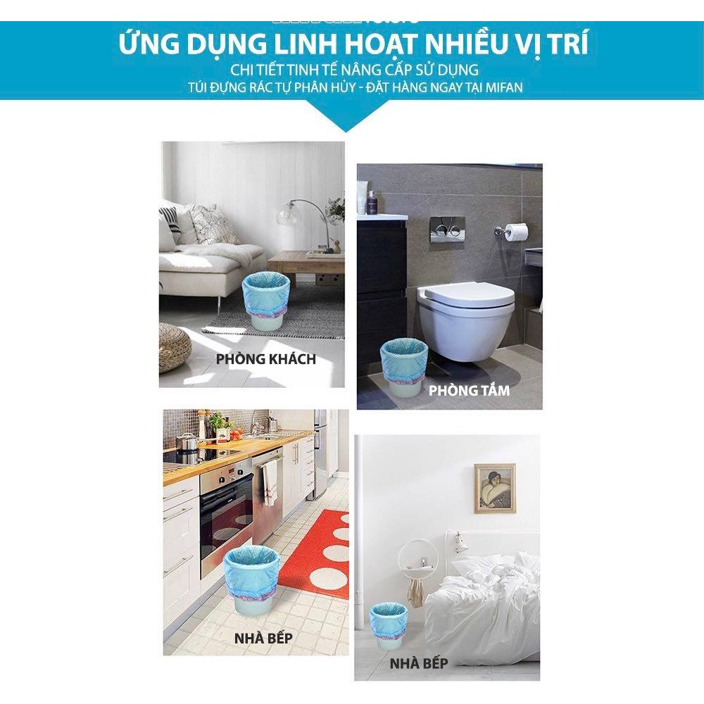 Túi Đựng Rác Tự Phân Huỷ Có Dây Rút 45x50 cm 15 túi/cuộn