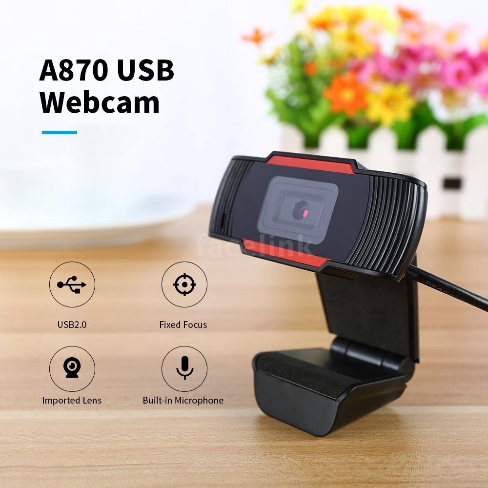 Webcam Máy Tính Độ Phân Giải Cực Nét A870 Tặng kèm củ sạc điện thoại đa năng cao cấp - Hàng chính hãng