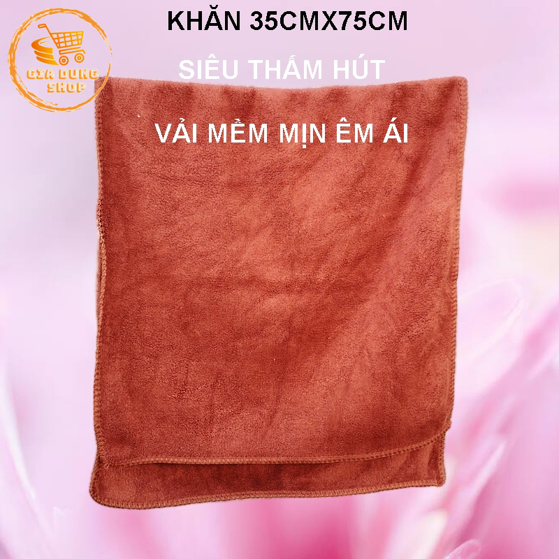 Khăn Gội Đầu, Khăn Lông Khổ 35x75CM Siêu Mềm Mịn Siêu Thấm Hút Nước