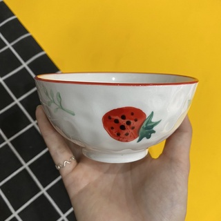 Set bát đĩa cherry và dâu tây cực dễ thương
