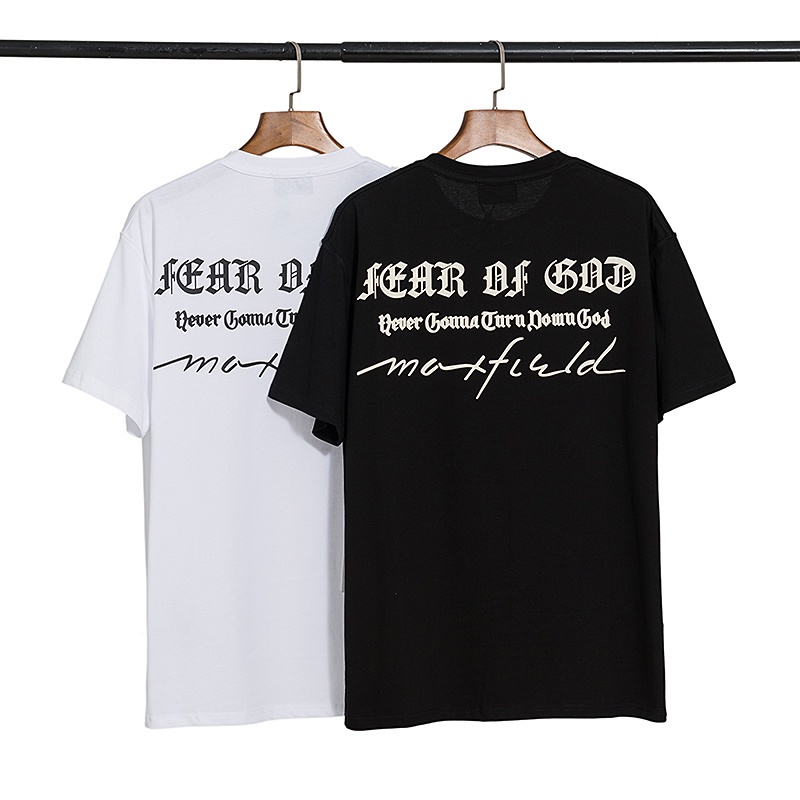 Áo Thun Cotton Ngắn Tay In Chữ FEAR OF GOD Thời Trang Thể Thao Unisex