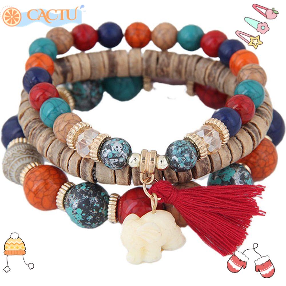 Bộ Vòng Tay Xỏ Hạt Phong Cách Bohemian Thời Trang Mùa Hè Dành Cho Nữ