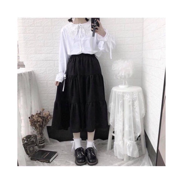 CHÂN VÁY NỮ CHÂN VÁY VINTAGE 2 LỚP SIÊU XINH 2 MÀU | BigBuy360 - bigbuy360.vn