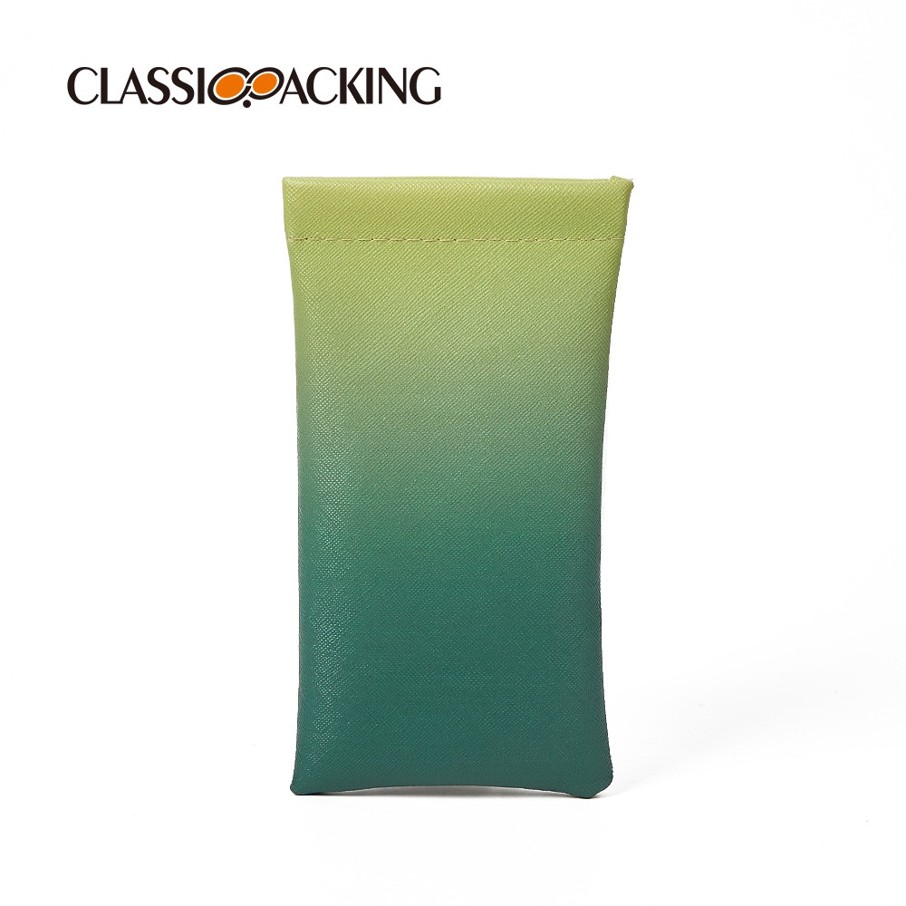 Túi Đựng Mắt Kính Tự Động Bằng PVC Họa Tiết Chữ Thập Màu Gradient