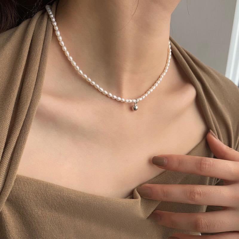Dây chuyền bạc 925 chocker treo bi bạc duyên dáng nhẹ nhàng xinh xắn Dế Bạc - D4449