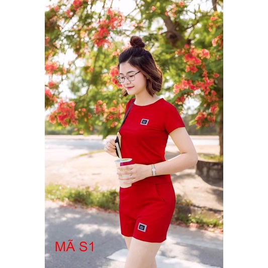 Quần áo nữ Monmonkid đồ bộ mùa hè mặc nhà tập thể thao chất liệu cotton dày dặn mềm mát từ 36 - 66 kg