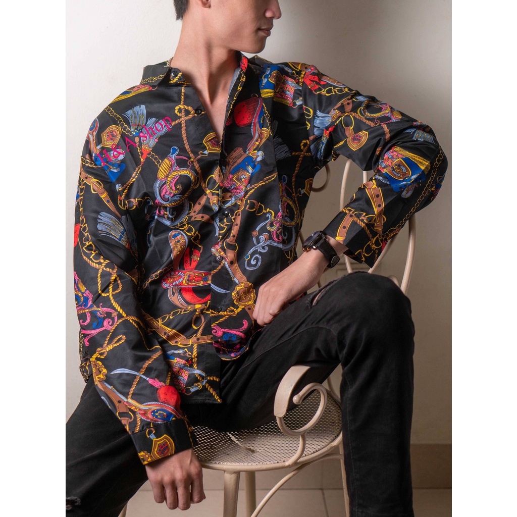 Áo sơ mi unisex họa tiết thời trang phong cách Hàn Quốc flannel form rộng