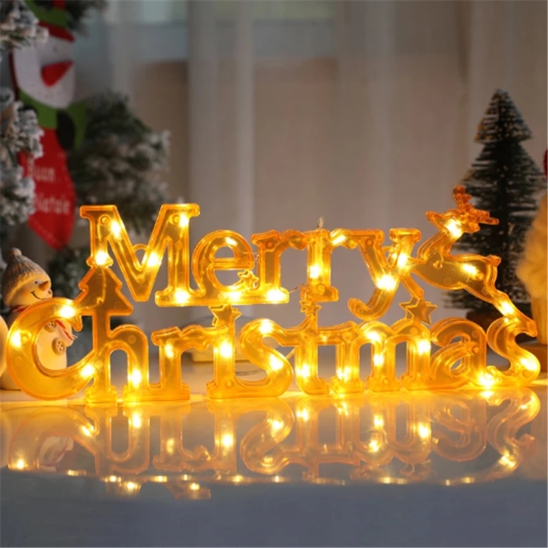 Đèn LED Hình Chữ Merry Christmas Trang Trí Giáng Sinh