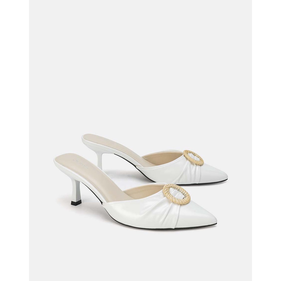 [WABRJN50 - giảm 10% đơn 250K] JUNO - Giày Mules Bít Mũi Khóa Trang Trí Đan Lát - CG07106