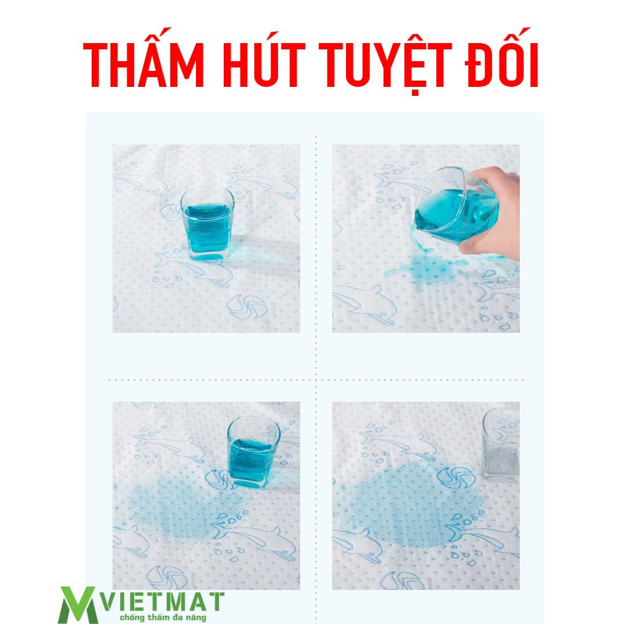 [Chính hãng] Combo 3 tấm size 30x30cm - Tấm lót chống thấm cotton 4 lớp VIETMAT, hàng Việt Nam chất lượng cao