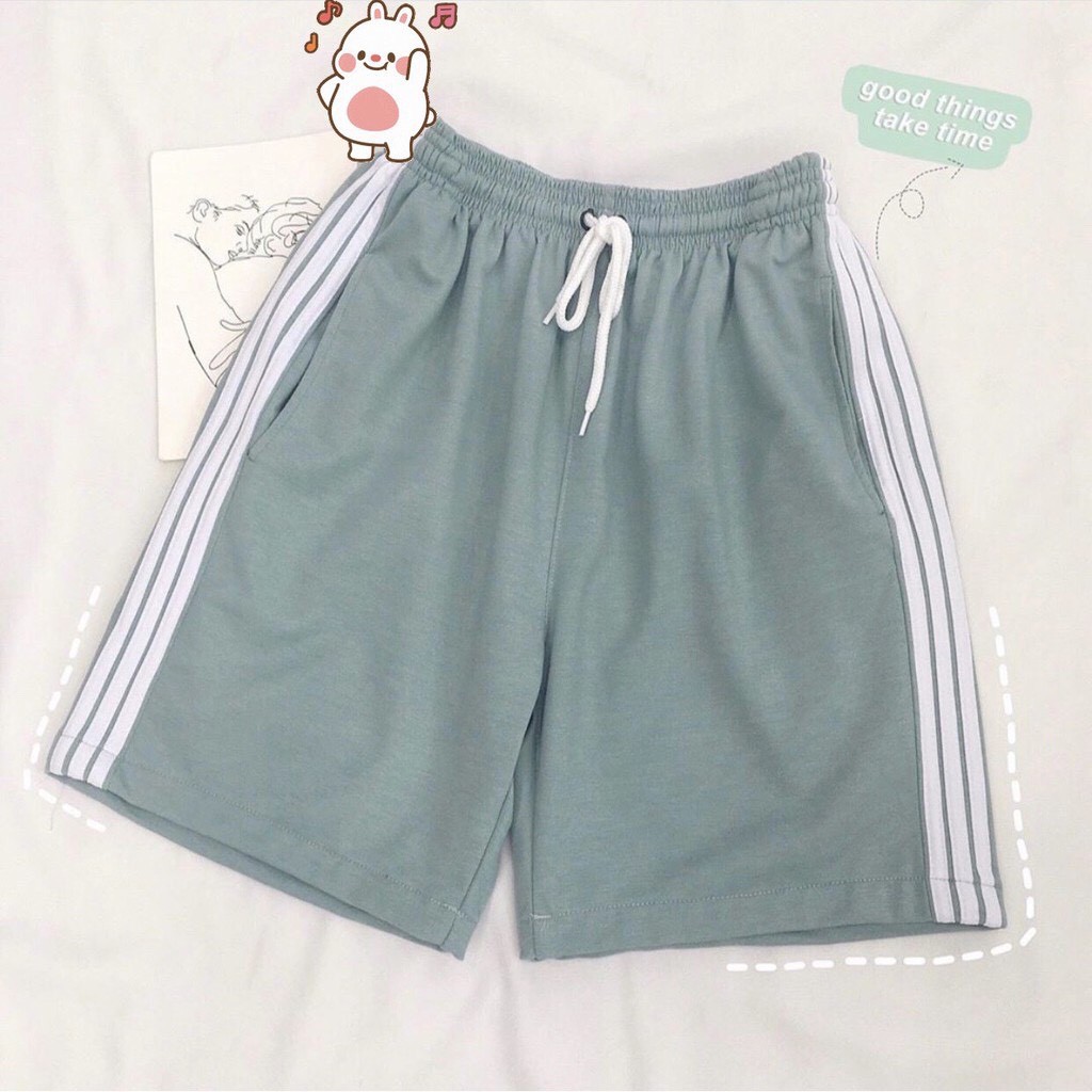 ( Sản phẩm tặng ) Quần đùi short nam nữ thun phối line sọc ống rộng unisex Rio ulzzang (Ảnh thật) | BigBuy360 - bigbuy360.vn