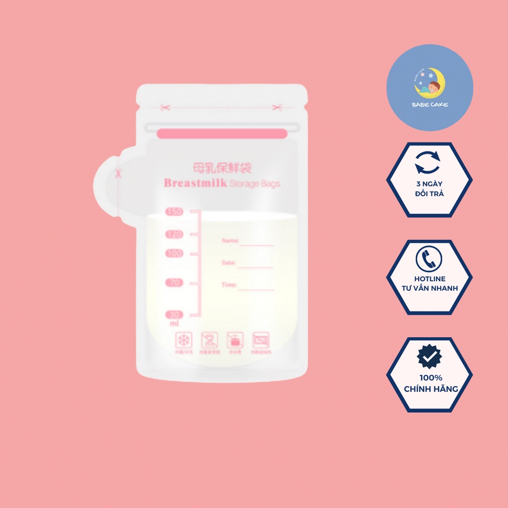 Túi Trữ Sữa Breastmilk 100ml, 150ml, 250ml Hộp 30 túi Có Vòi