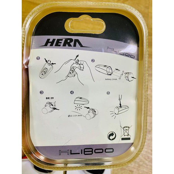 Đèn Trước Ánh Sáng Trắng Hiệu HERA Cho Xe Đạp