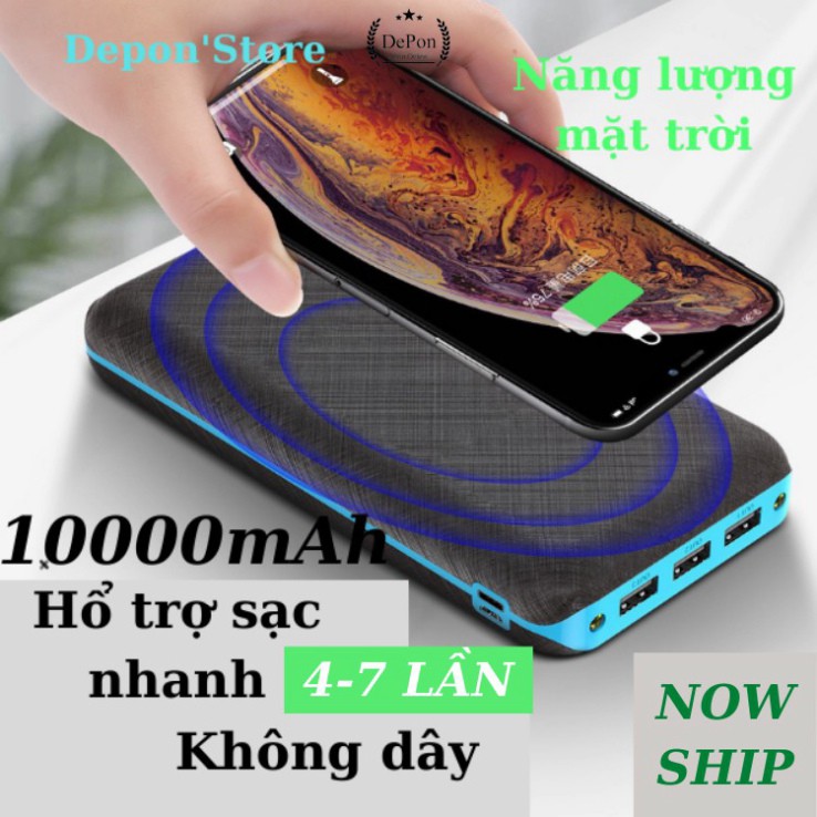 TỐT NHẤT Sạc Dự Phòng,Sạc Đa Năng,Sạc Năng Lượng Mặt Trời Solar Power Bank 10000 mah,Tự Nạp Pin Khi Có Ánh Sáng SẢN PHẨM