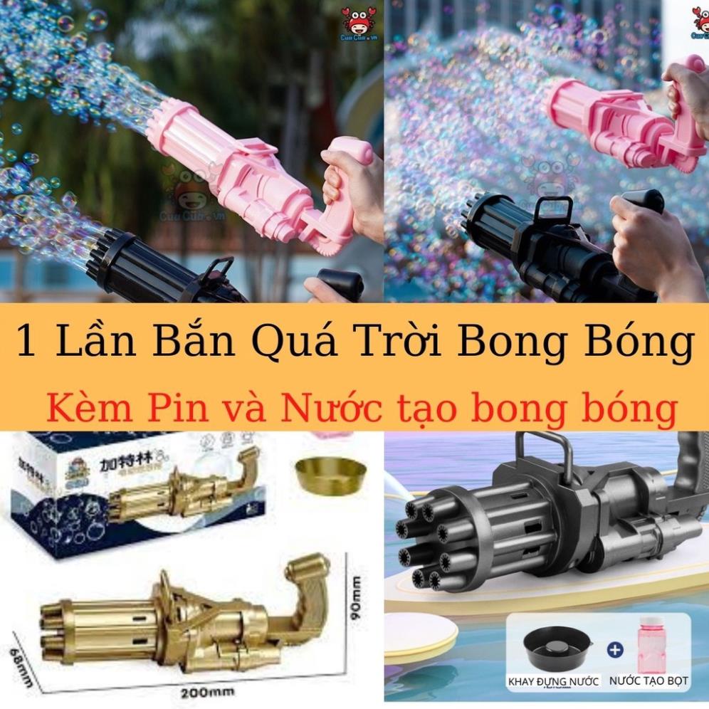 [Thanh lý xả kho] Súng bắn bong bóng 8 nòng máy phun nhiều bong bóng đồ chơi vận động cho bé