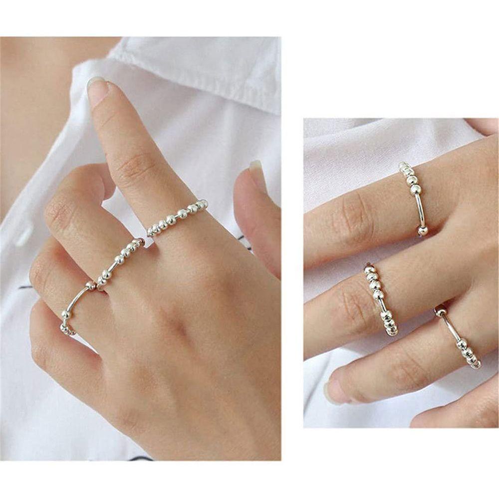 Nhẫn Xoay Bằng Bạc Sterling Chống Căng Thẳng|Nhẫn Giảm Căng Thẳng Cho Nữ