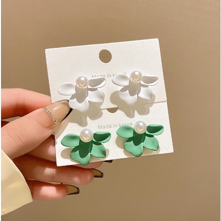 ✨✨Bông Tai Đinh Tán Hình Cánh Hoa Cánh Hoa Siêu Nữ Tính S925