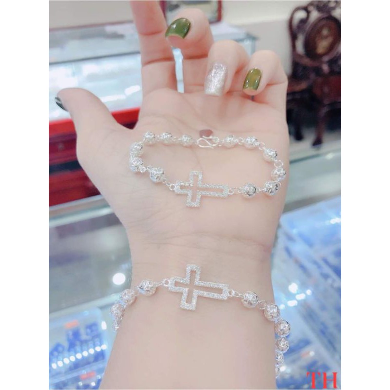 Lắc tay bạc ta mặt thánh giá