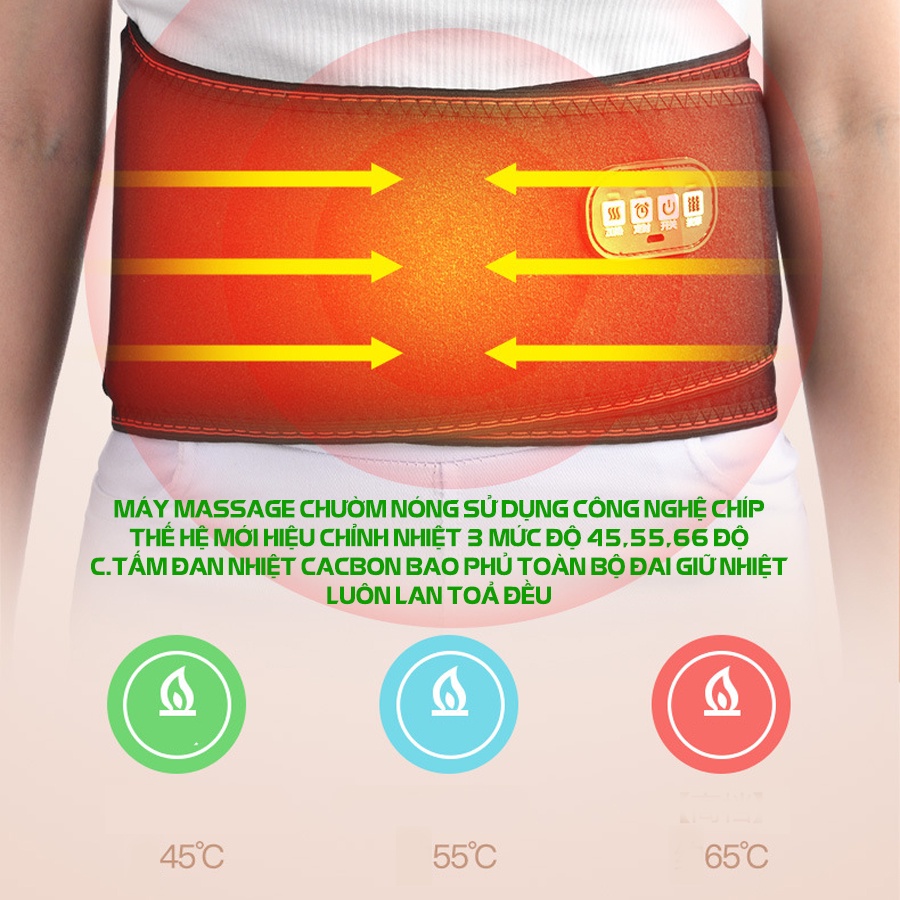 Đai lưng cột sống massage chườm nóng thảo dược lưng không dây SPL giảm đau lưng thoát vị đĩa đệm