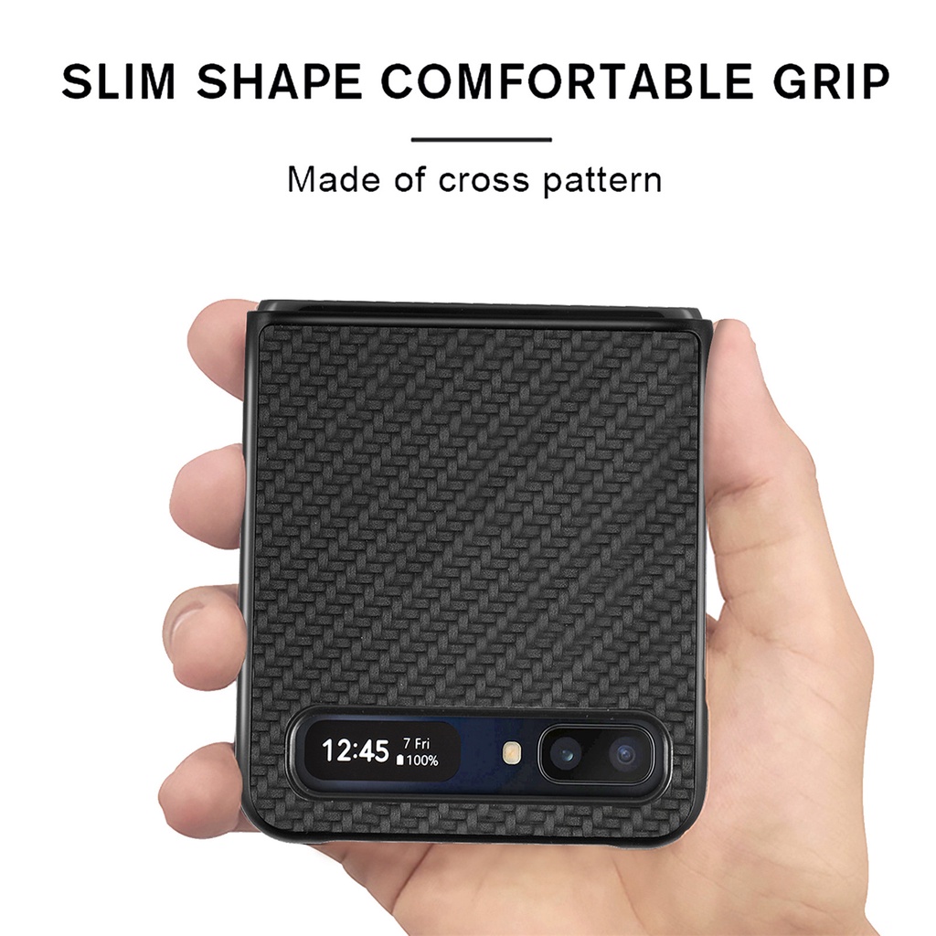 Ốp Điện Thoại Sợi Carbon Chống Sốc Đơn Giản Cho Samsung Galaxy Z Flip Fold 5 4 3 2 1